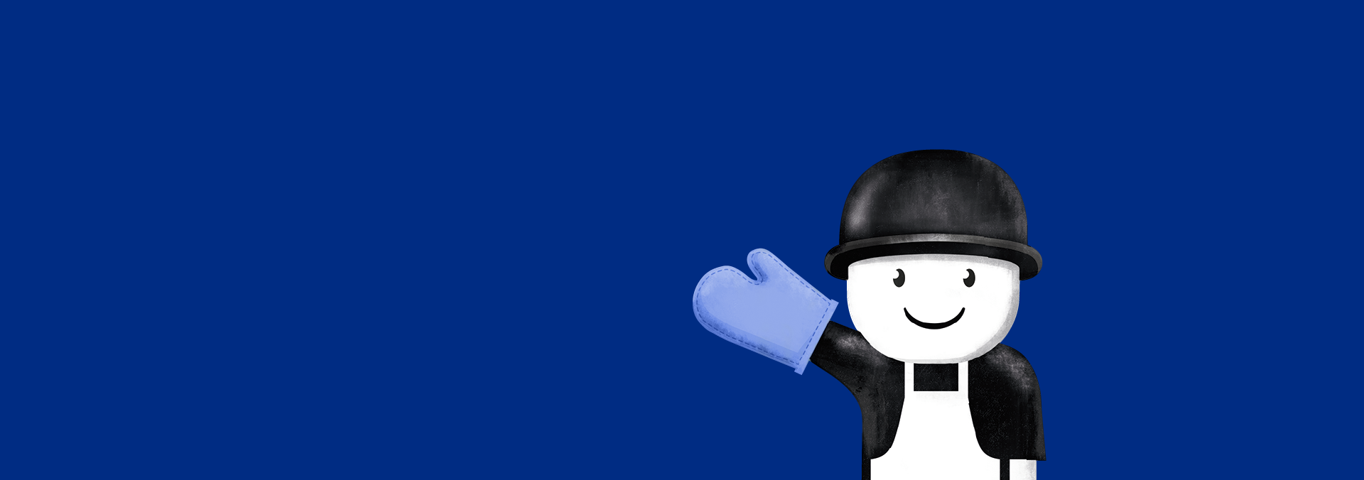 hero banner Fred on dark blue background