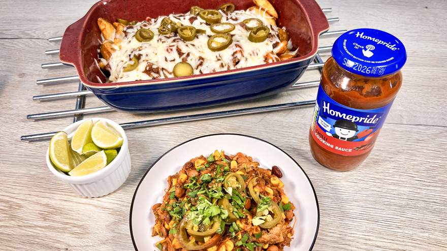 tex mex loaded wedges and BBQ pit beans
